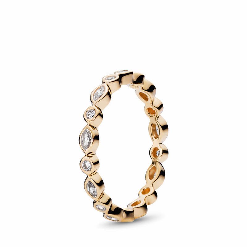 Pandora AlluStackable Ring Brilliant Marquise Stackable Ring Clearance NZ, 14k Gold (073649-MSK)